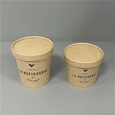 Tab Kertas Ais Krim 12oz Dengan Penutup Kertas