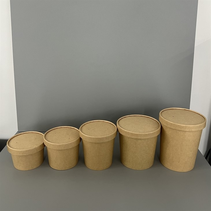 all sizes of kraft soup containers